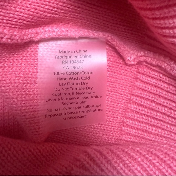 NEW Kinross 100% Cotton Knit Pink 4 Button Cardigan- L-NWT - Picture 5 of 11